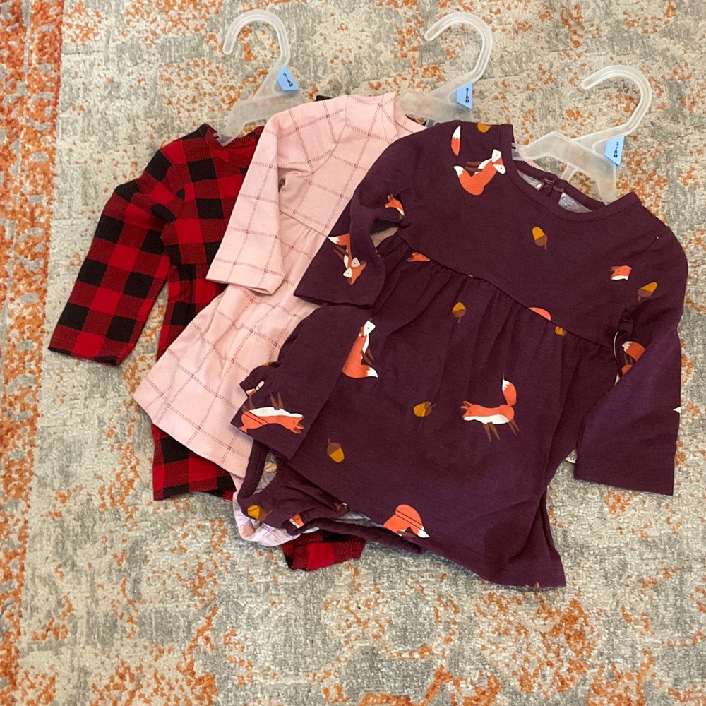 Baby girl bundle of 3 dresses Size 3-6 months. NWT